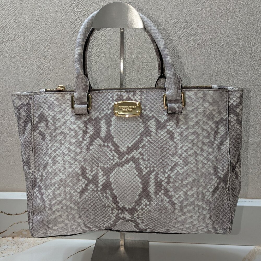 Michael Michael Kors Python Embossed Tote. Euc! - image 1
